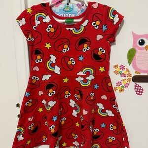 Sesame Street Red Elmo Dress with Rainbow and Star Accents
